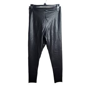 Commando Faux Leather Leggings black sz L 4 way stretch light compression sexy